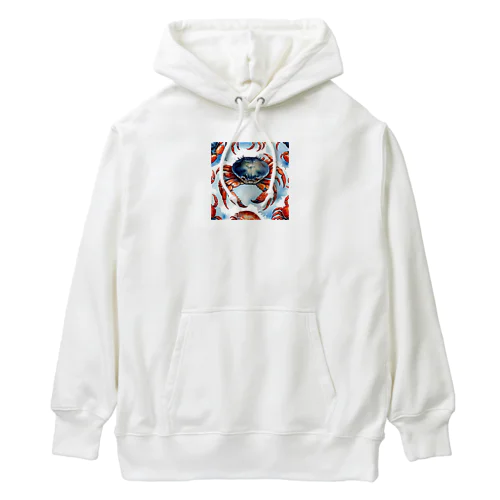 水墨画カニ Heavyweight Hoodie