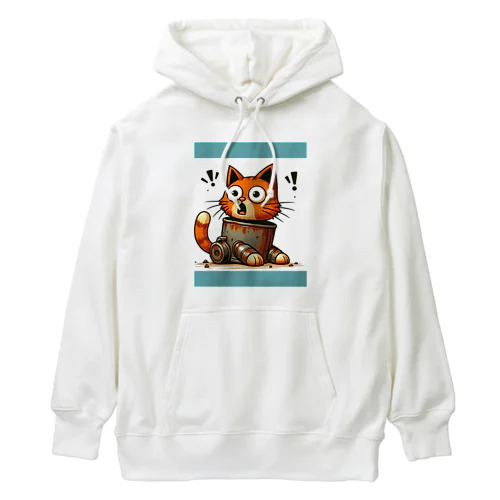 サビ猫☆びっくりニャン！！！ Heavyweight Hoodie