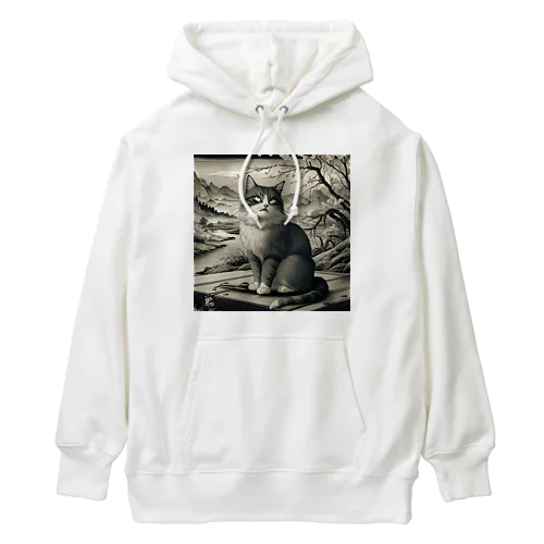 白夜の猫クン Heavyweight Hoodie