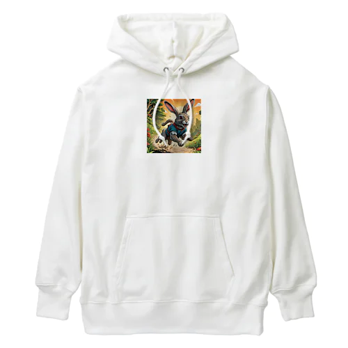 走り回るウサギ Heavyweight Hoodie