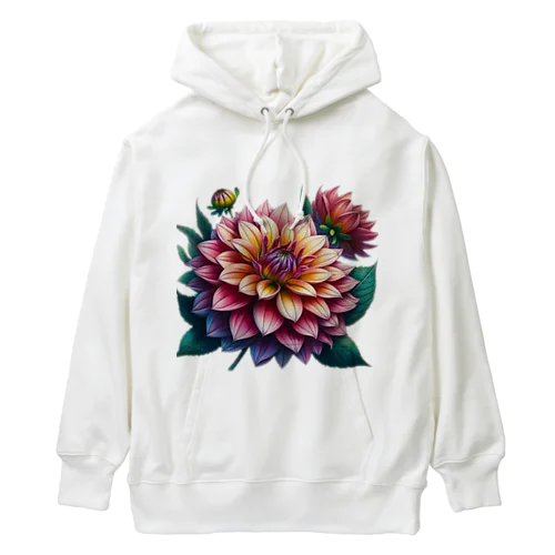 ふんわりした花「ダリア」 Heavyweight Hoodie