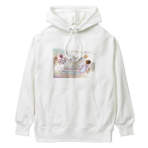 クラゲにビックリ by 5-year-old Heavyweight Hoodie