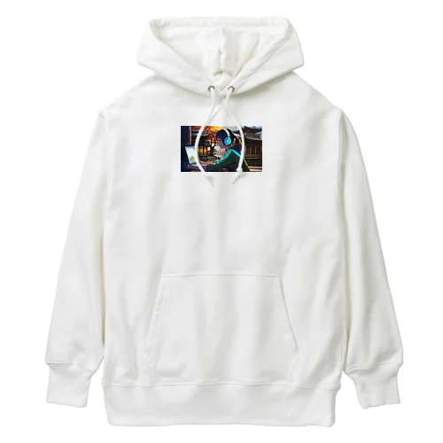 Typing Girl Heavyweight Hoodie