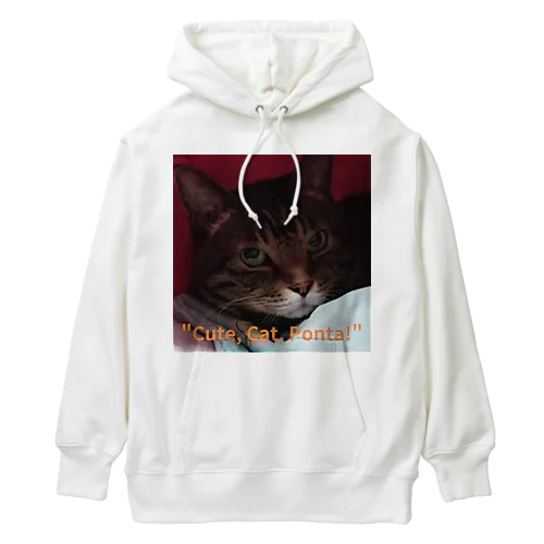 "cute. Cat. Ponta!" Heavyweight Hoodie