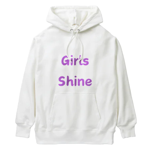 Girls Shine-女性が輝くことを表す言葉 ヘビーウェイトパーカー