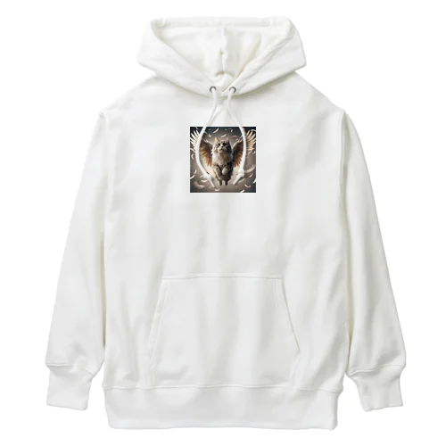 空飛ぶ猫リアル風2 Heavyweight Hoodie