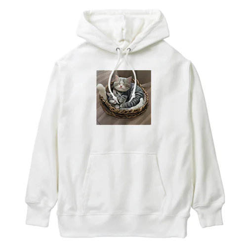 cute cat sleeping Heavyweight Hoodie