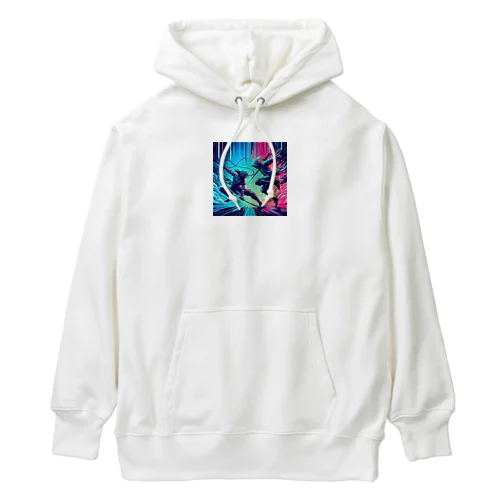 カッコいい忍者風 格闘シーン Heavyweight Hoodie