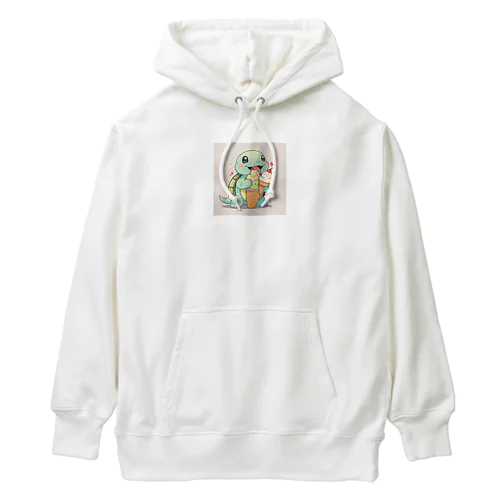 かわいいカメが食べるアイスクリーム Heavyweight Hoodie