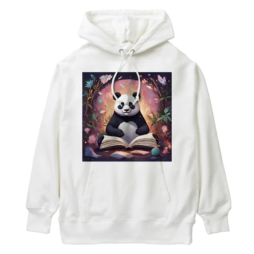 魔法の本を読むパンダ Heavyweight Hoodie