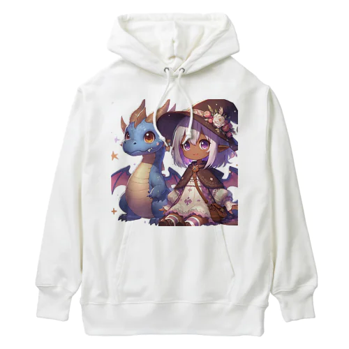 ドラゴンと可愛い女の子3 Heavyweight Hoodie