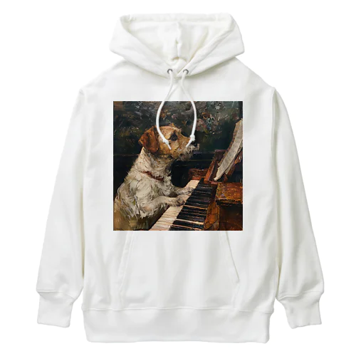 ピアノを弾く犬 Heavyweight Hoodie