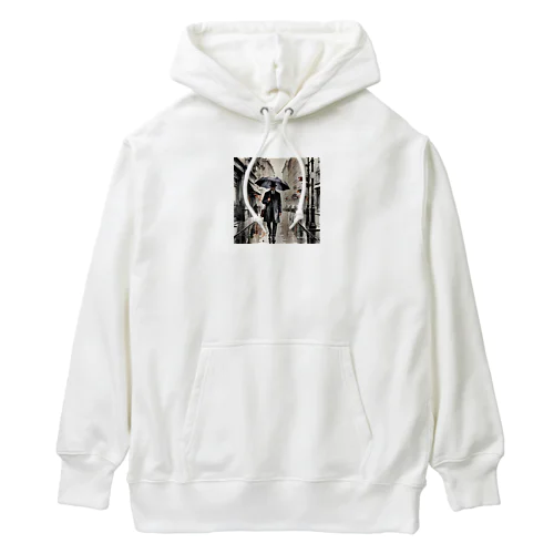 灰色の都会の舗道を歩く紳士 Heavyweight Hoodie