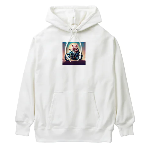 アメリカンバイクに乗った豚くん Heavyweight Hoodie