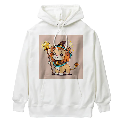 魔法の杖を持ったかわいいライオン Heavyweight Hoodie