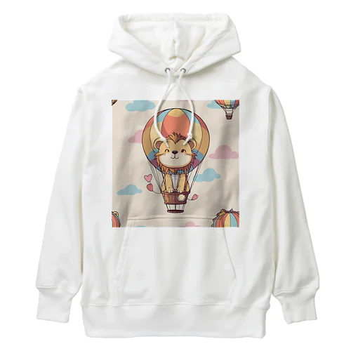 おもちゃの熱気球でかわいいライオンに会おう Heavyweight Hoodie