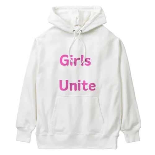 Girls Unite-女性たちが団結して力を合わせる言葉 ヘビーウェイトパーカー