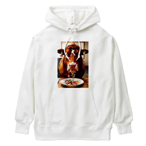 牛肉を食べたい牛 Heavyweight Hoodie