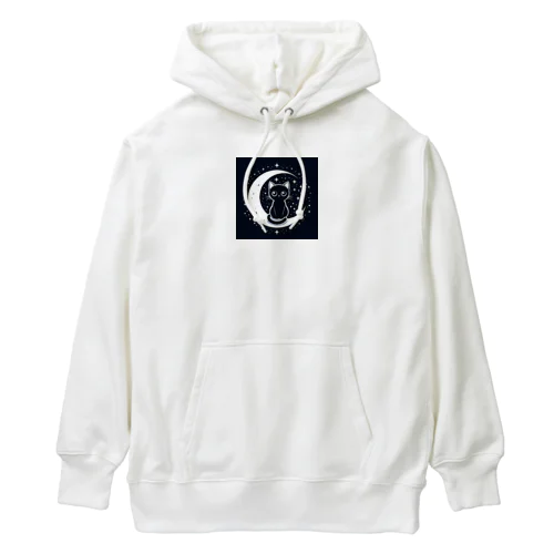 黒猫 月  Heavyweight Hoodie