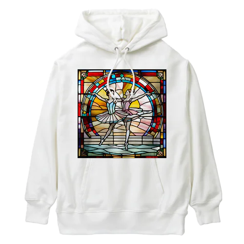 ステンドグラスに光るバレリーナ Heavyweight Hoodie