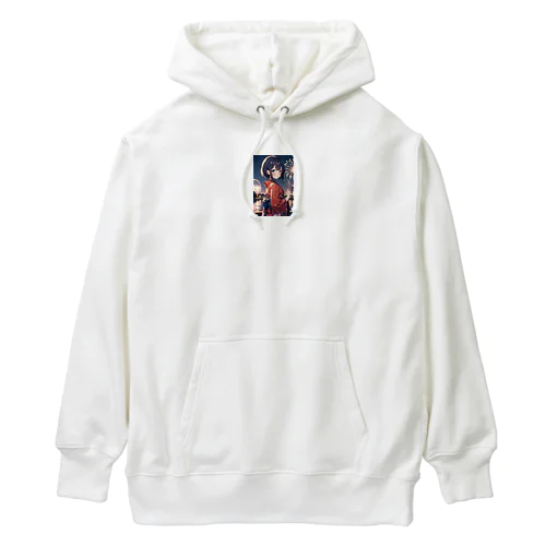 浴衣の可愛い女の子 Heavyweight Hoodie