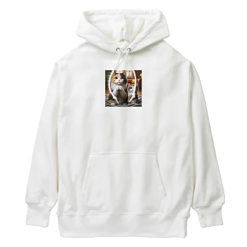 三毛猫親子のお願い Heavyweight Hoodie