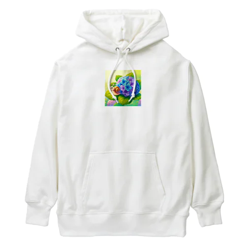 あじさいとカタツムリ　雨上がり Heavyweight Hoodie