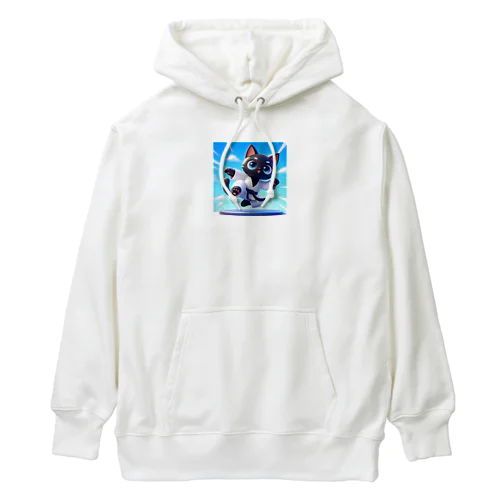 ハイキック空手家クロネコ君 Heavyweight Hoodie