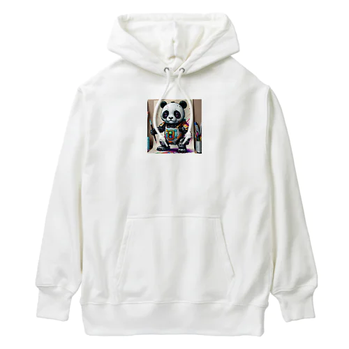 新しい冒険が始まる！このかわいいロボットパンダ Heavyweight Hoodie