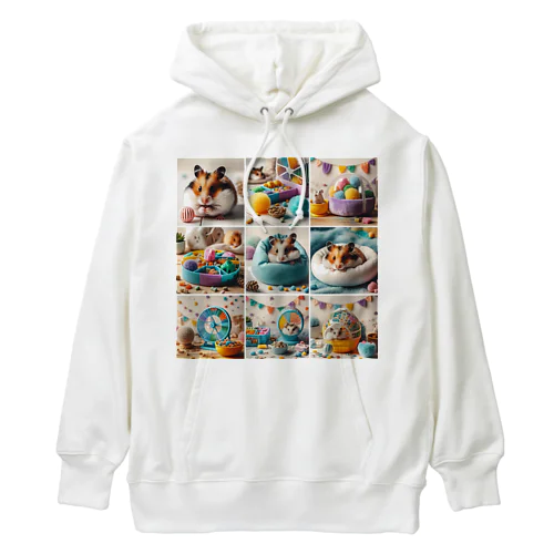 かわいいハムスターがいっぱい！色とりどりの可愛らしい写真集です Heavyweight Hoodie