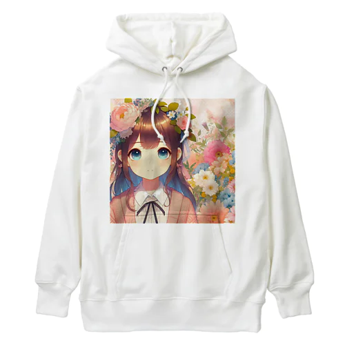 可愛い女の子とお花10 Heavyweight Hoodie