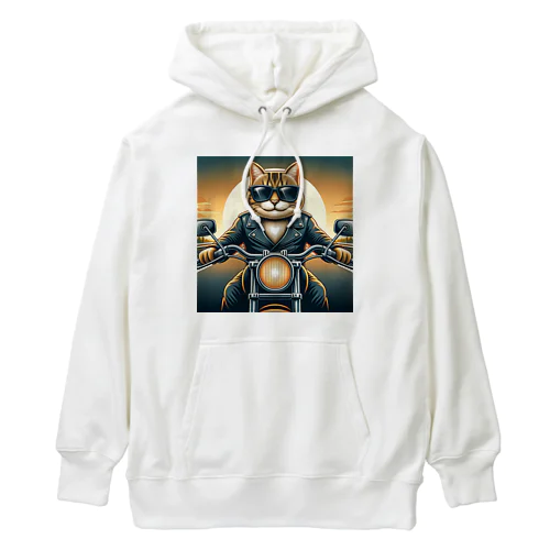 バイクに乗る猫 Heavyweight Hoodie