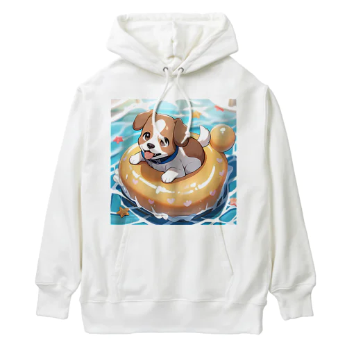 海水浴してるワンコちゃん Heavyweight Hoodie