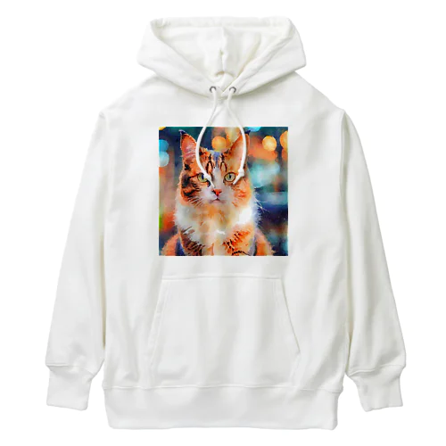 猫の水彩画/キジトラねこのイラスト Heavyweight Hoodie