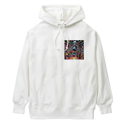 音楽でノリノリの骸骨 Heavyweight Hoodie