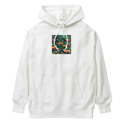 カラフルで鮮やかな動物たち Heavyweight Hoodie