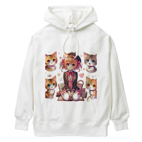 大好きな猫に囲まれて Heavyweight Hoodie