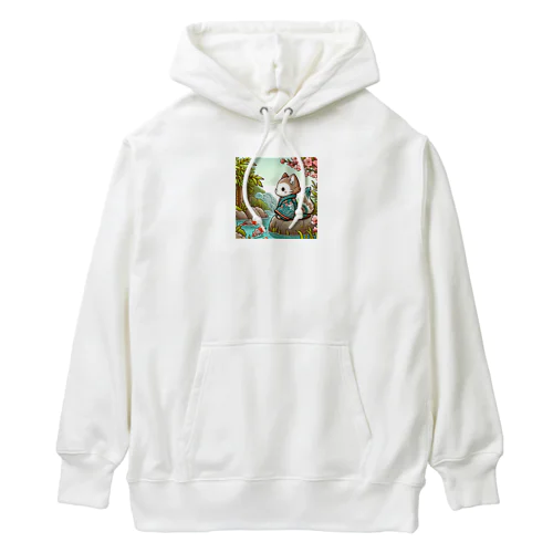 ほのぼの猫と鯉 Heavyweight Hoodie