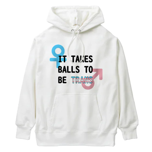 「It Takes Balls to be Trans」 Heavyweight Hoodie