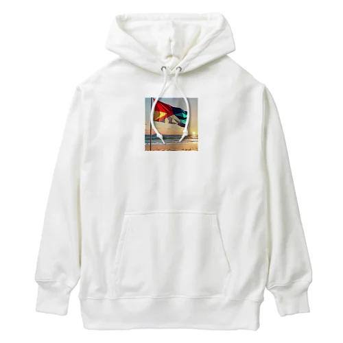 風になびくビーチフラッグ Heavyweight Hoodie