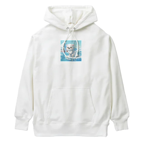 キュートなシロクマのキャラクター Heavyweight Hoodie