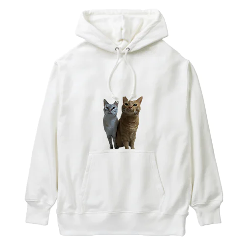 茶トラとシャムトラ　兄妹猫 Heavyweight Hoodie