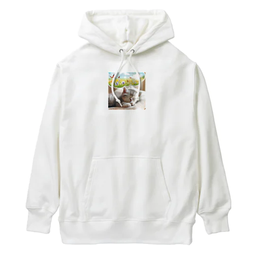 可愛くねているニャアー Heavyweight Hoodie