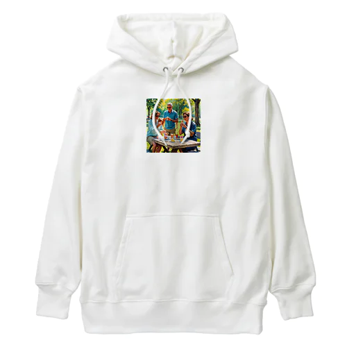 アイスクリームを楽しむ家族 Heavyweight Hoodie