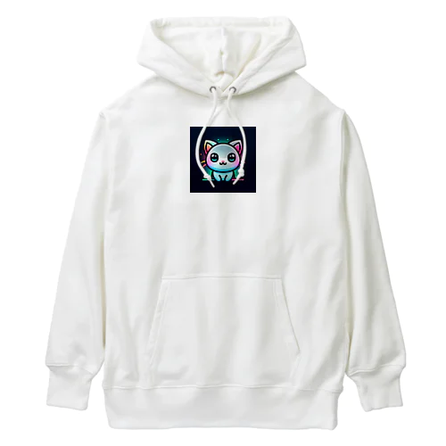 ネオン系の可愛い猫 Heavyweight Hoodie