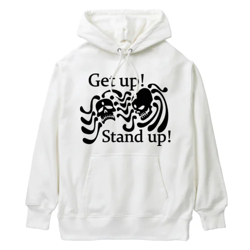 Get Up! Stand Up!(黒) Heavyweight Hoodie