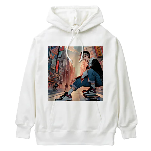 スタイリッシュなストリートファッションを楽しむ韓国漫画風の若者たち Heavyweight Hoodie