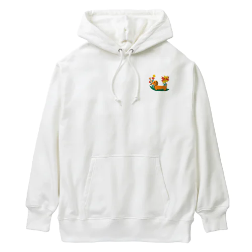 ダックスフンドとお花 Heavyweight Hoodie