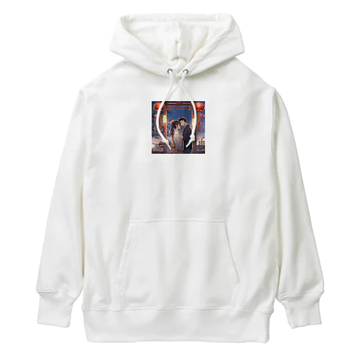 夕暮れのカップル Heavyweight Hoodie