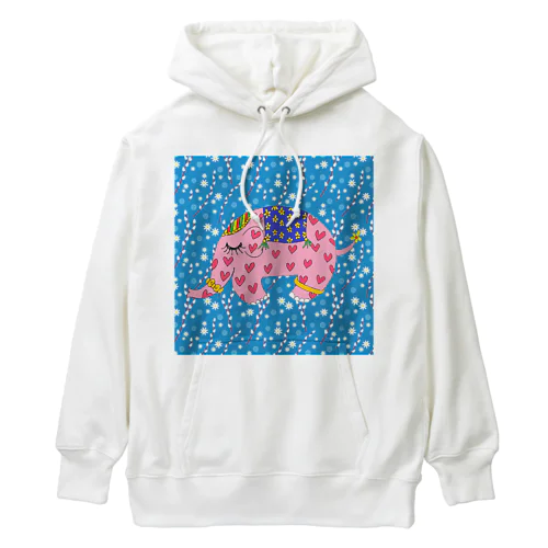 幸福を呼ぶピンクの象 Heavyweight Hoodie